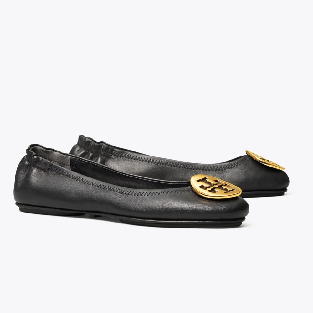 Black Tory Burch Minnie Travel Ballet Flats